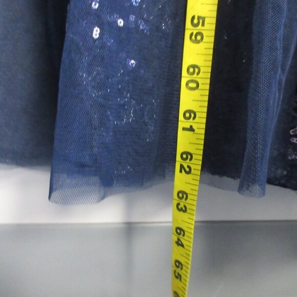 Alex Evenings Maxi Dress 14 Blue Sequin Embroidered Fit &Flare Gown Wedding 806 - Picture 12 of 14